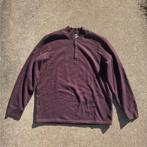 Eddie Bauer Maroon fleece-lined henley sweater
